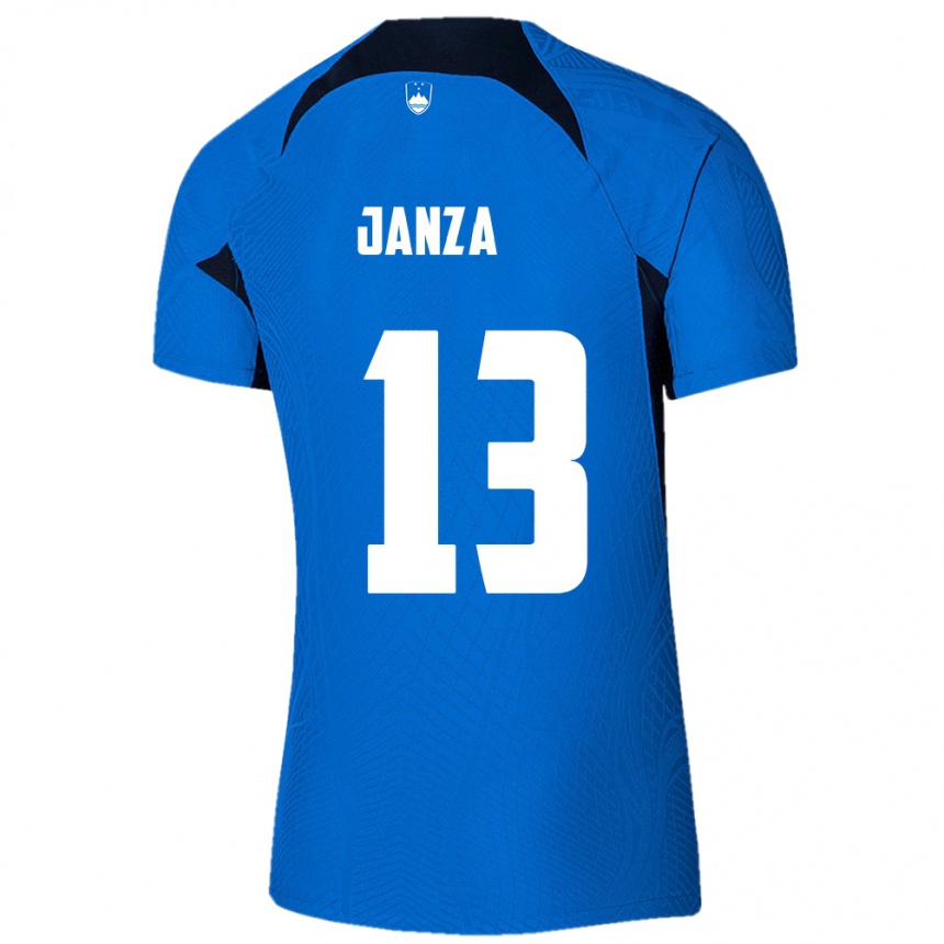 Men Football Slovenia Erik Janza #13 Blue Away Jersey 24-26 T-Shirt Australia