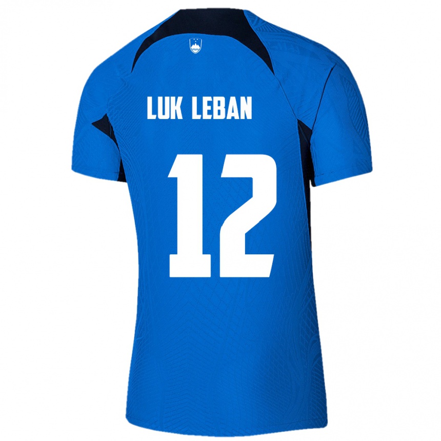 Men Football Slovenia Zan Luk Leban #12 Blue Away Jersey 24-26 T-Shirt Australia