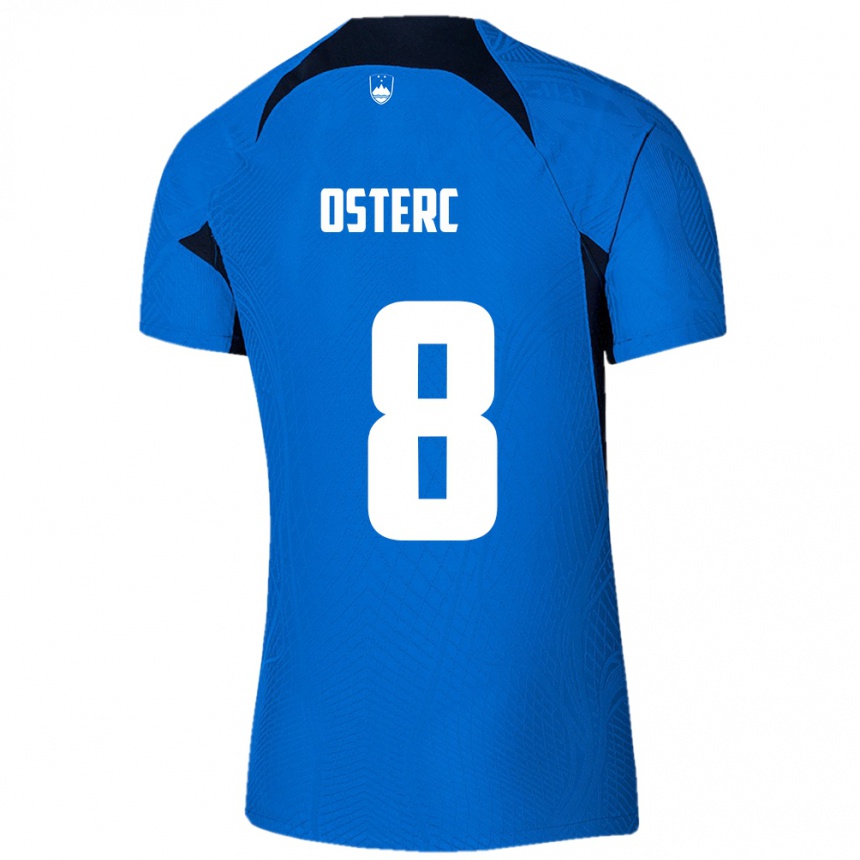 Men Football Slovenia Niko Osterc #8 Blue Away Jersey 24-26 T-Shirt Australia