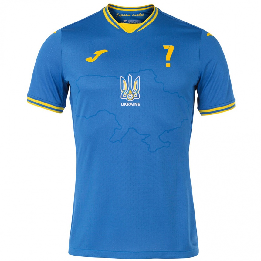 Men Football Ukraine Your Name #0 Blue Away Jersey 24-26 T-Shirt Australia