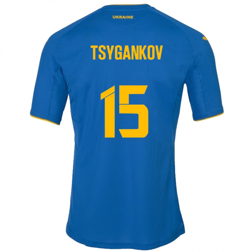 Men Football Ukraine Viktor Tsygankov #15 Blue Away Jersey 24-26 T-Shirt Australia