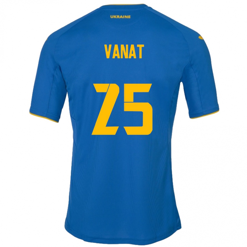 Men Football Ukraine Vladyslav Vanat #25 Blue Away Jersey 24-26 T-Shirt Australia