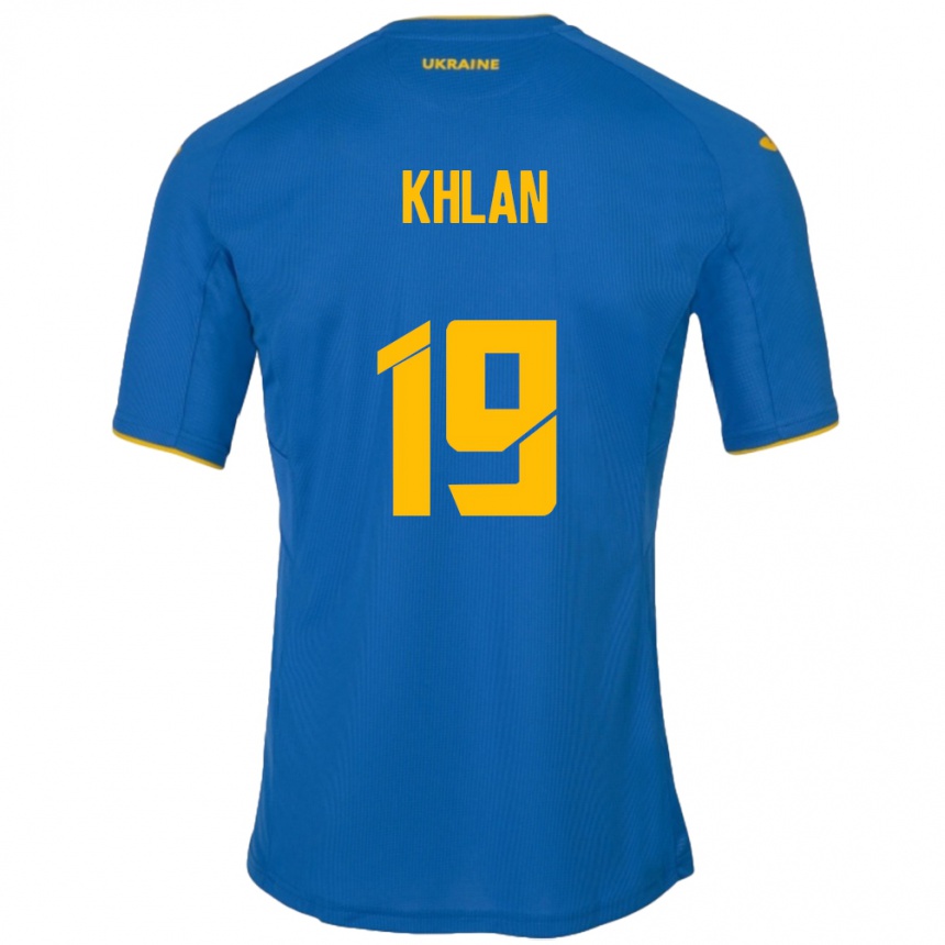 Men Football Ukraine Maksym Khlan #19 Blue Away Jersey 24-26 T-Shirt Australia