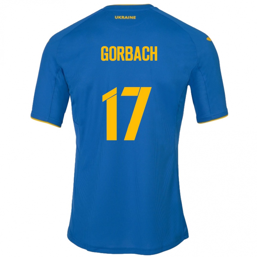 Men Football Ukraine Igor Gorbach #17 Blue Away Jersey 24-26 T-Shirt Australia