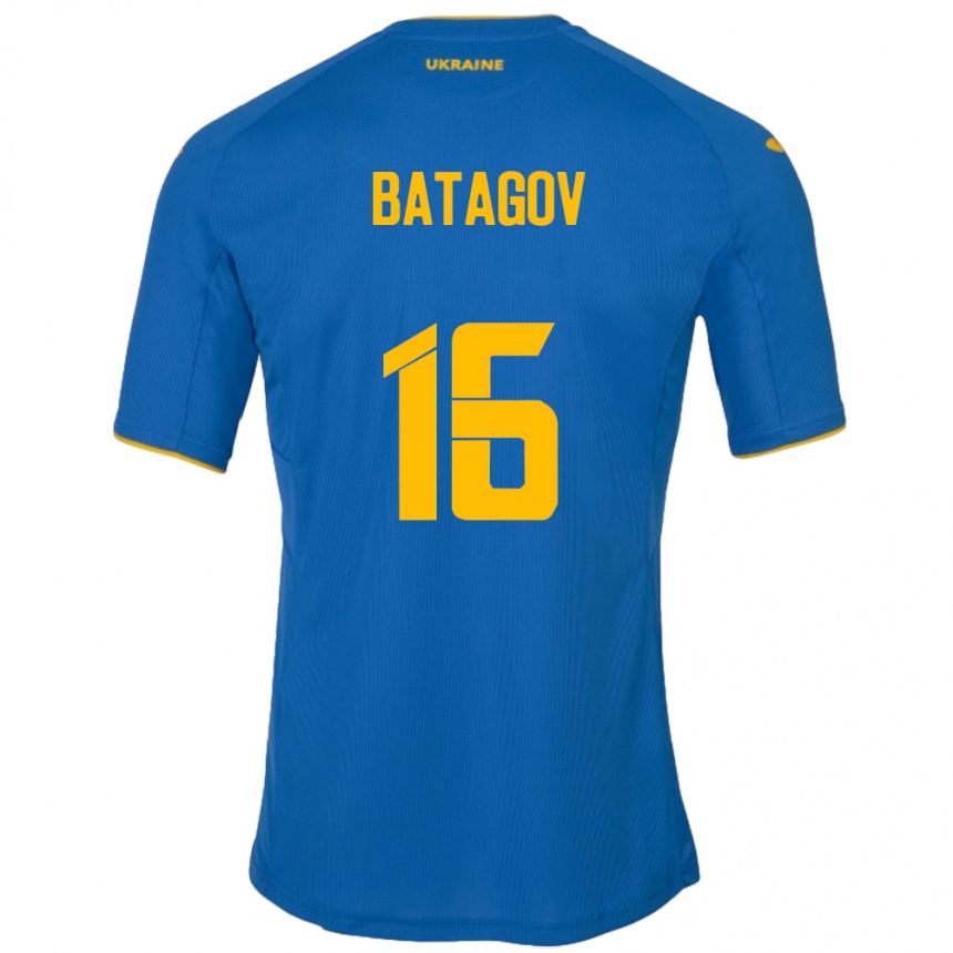 Men Football Ukraine Arseniy Batagov #16 Blue Away Jersey 24-26 T-Shirt Australia