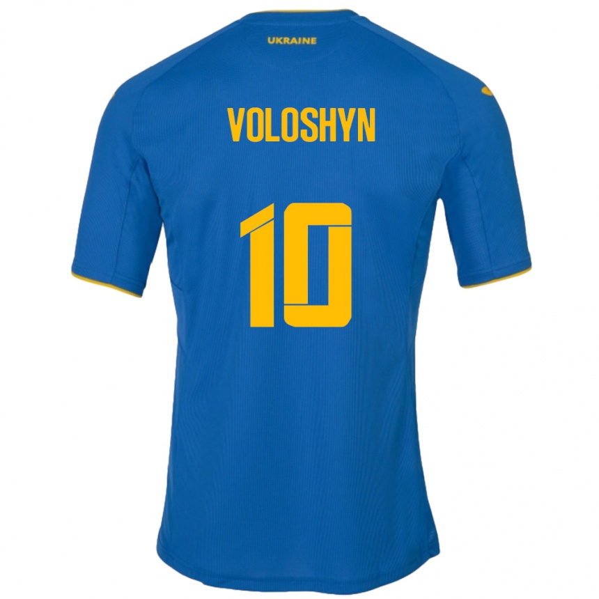 Men Football Ukraine Nazar Voloshyn #10 Blue Away Jersey 24-26 T-Shirt Australia