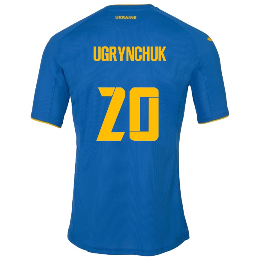 Men Football Ukraine Artem Ugrynchuk #20 Blue Away Jersey 24-26 T-Shirt Australia