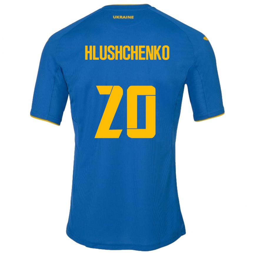 Men Football Ukraine Inna Hlushchenko #20 Blue Away Jersey 24-26 T-Shirt Australia