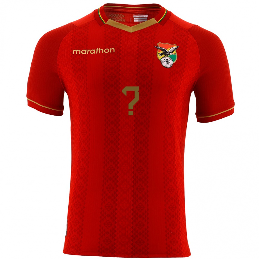 Men Football Bolivia Your Name #0 Red Away Jersey 24-26 T-Shirt Australia