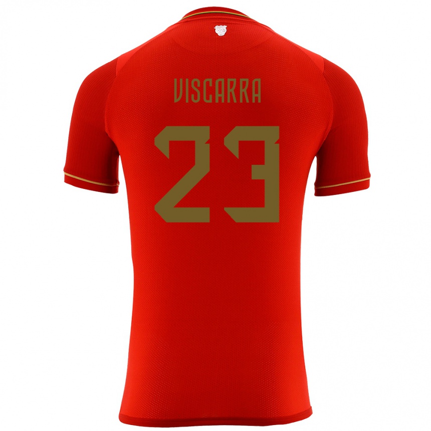 Men Football Bolivia Guillermo Viscarra #23 Red Away Jersey 24-26 T-Shirt Australia