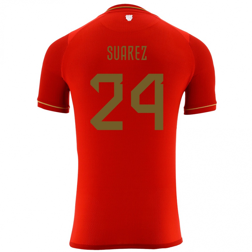 Men Football Bolivia Marcelo Suárez #24 Red Away Jersey 24-26 T-Shirt Australia