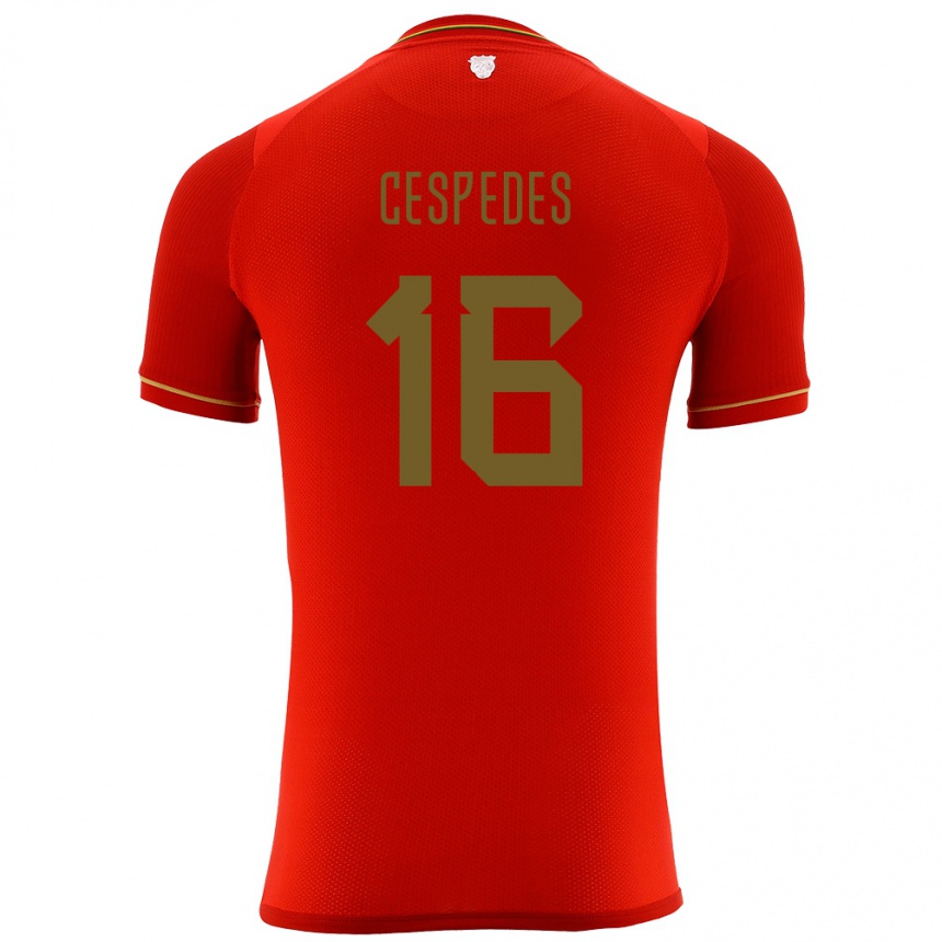 Men Football Bolivia Boris Céspedes #16 Red Away Jersey 24-26 T-Shirt Australia