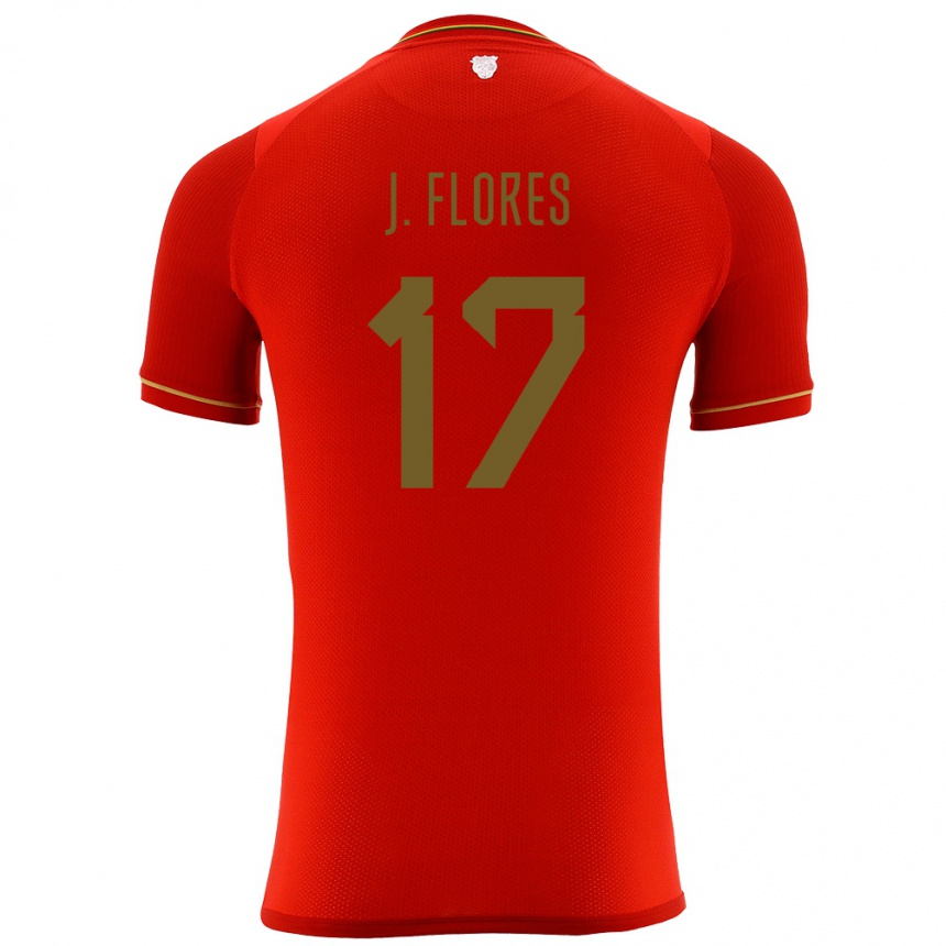 Men Football Bolivia José Flores #17 Red Away Jersey 24-26 T-Shirt Australia