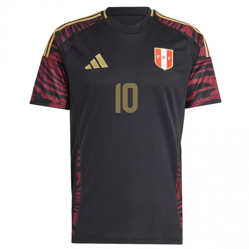 Men Football Peru Emily Arévalo #10 Black Away Jersey 24-26 T-Shirt Australia