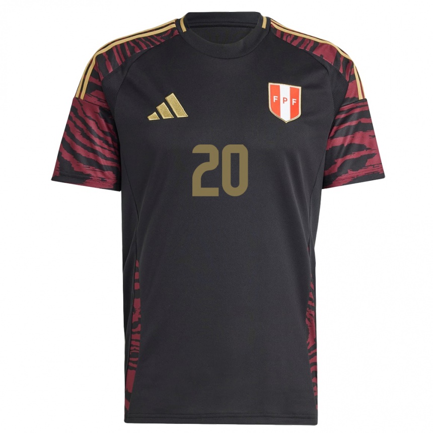 Men Football Peru Juan Pablo Goicochea #20 Black Away Jersey 24-26 T-Shirt Australia