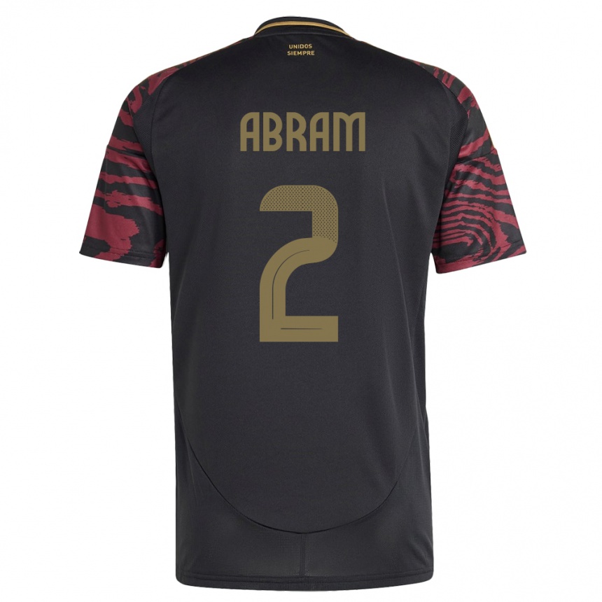 Men Football Peru Luis Abram #2 Black Away Jersey 24-26 T-Shirt Australia