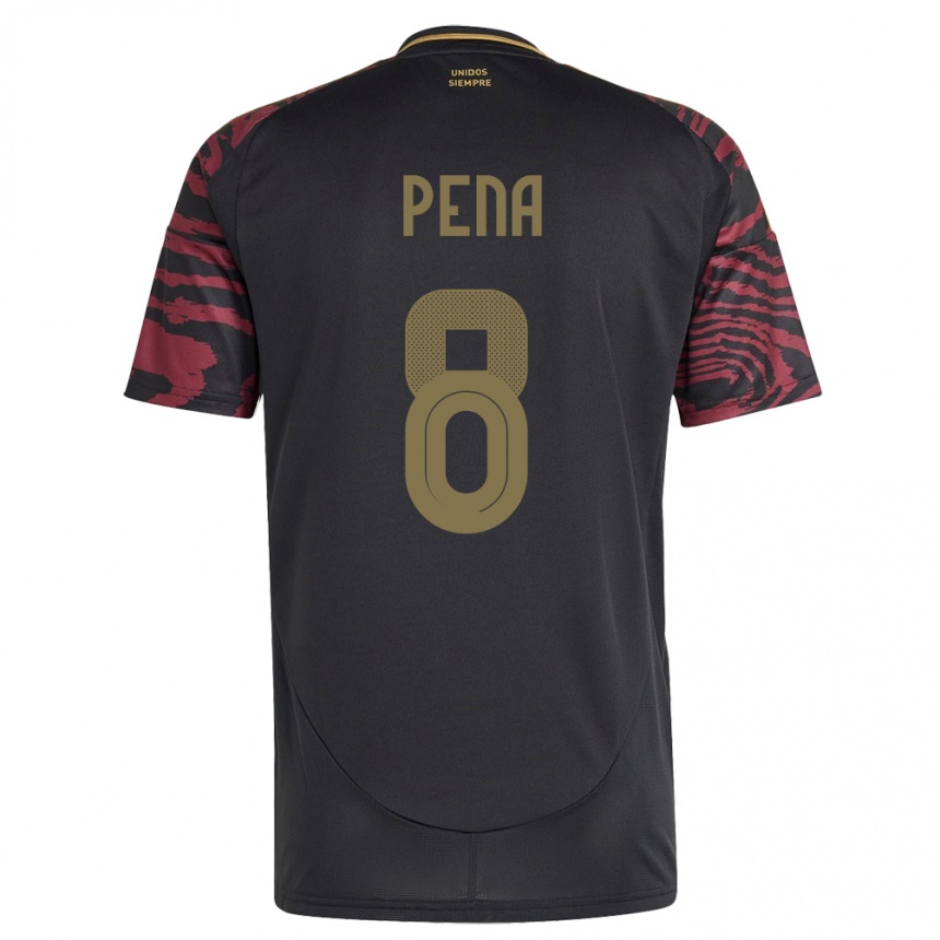 Men Football Peru Sergio Peña #8 Black Away Jersey 24-26 T-Shirt Australia