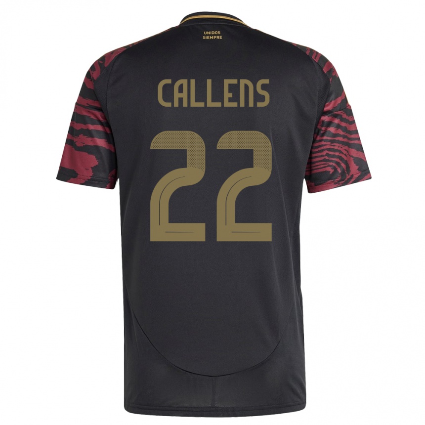 Men Football Peru Alexander Callens #22 Black Away Jersey 24-26 T-Shirt Australia