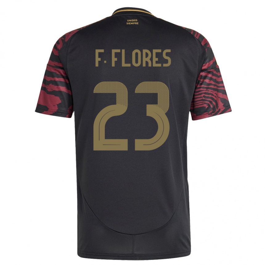 Men Football Peru Franchesco Flores #23 Black Away Jersey 24-26 T-Shirt Australia