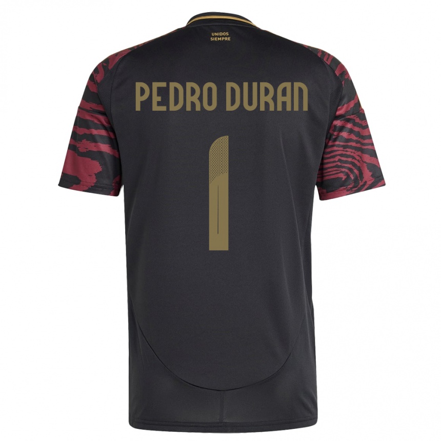 Men Football Peru Juan Pedro Durán #1 Black Away Jersey 24-26 T-Shirt Australia