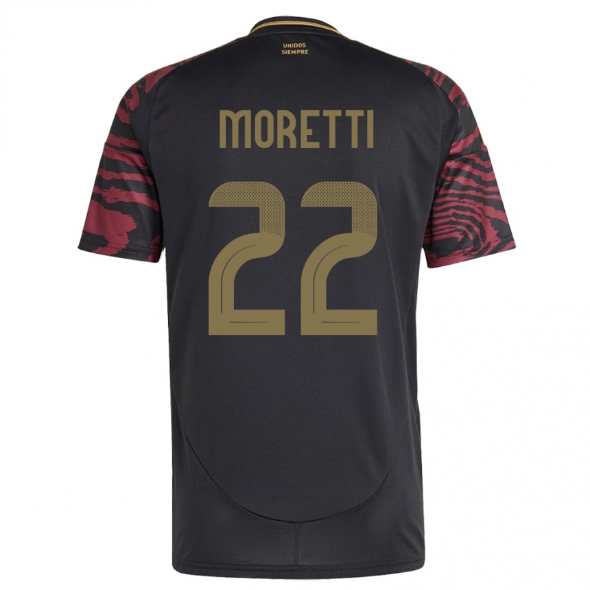 Men Football Peru Jair Moretti #22 Black Away Jersey 24-26 T-Shirt Australia