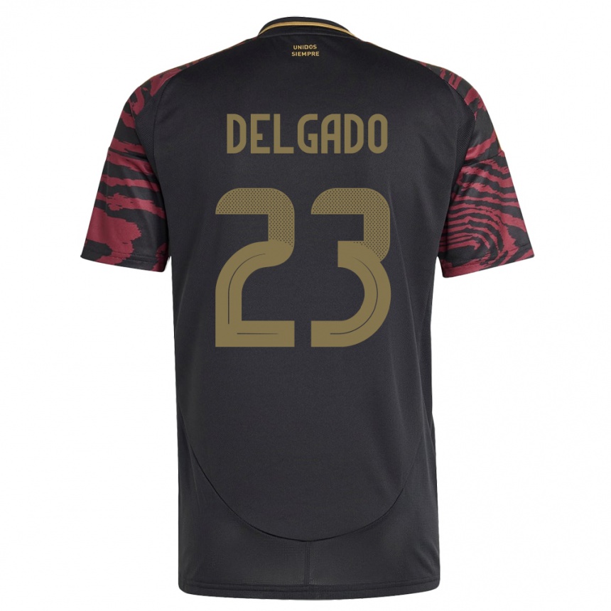 Men Football Peru Valentino Delgado #23 Black Away Jersey 24-26 T-Shirt Australia