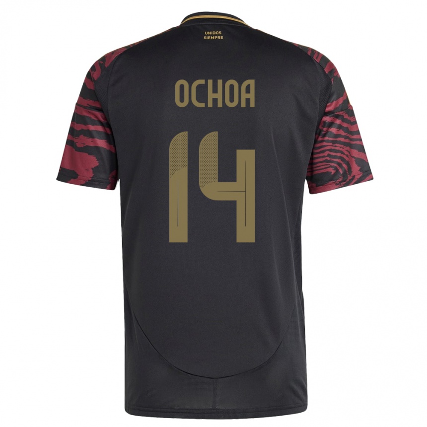 Men Football Peru Victoria Ochoa #14 Black Away Jersey 24-26 T-Shirt Australia