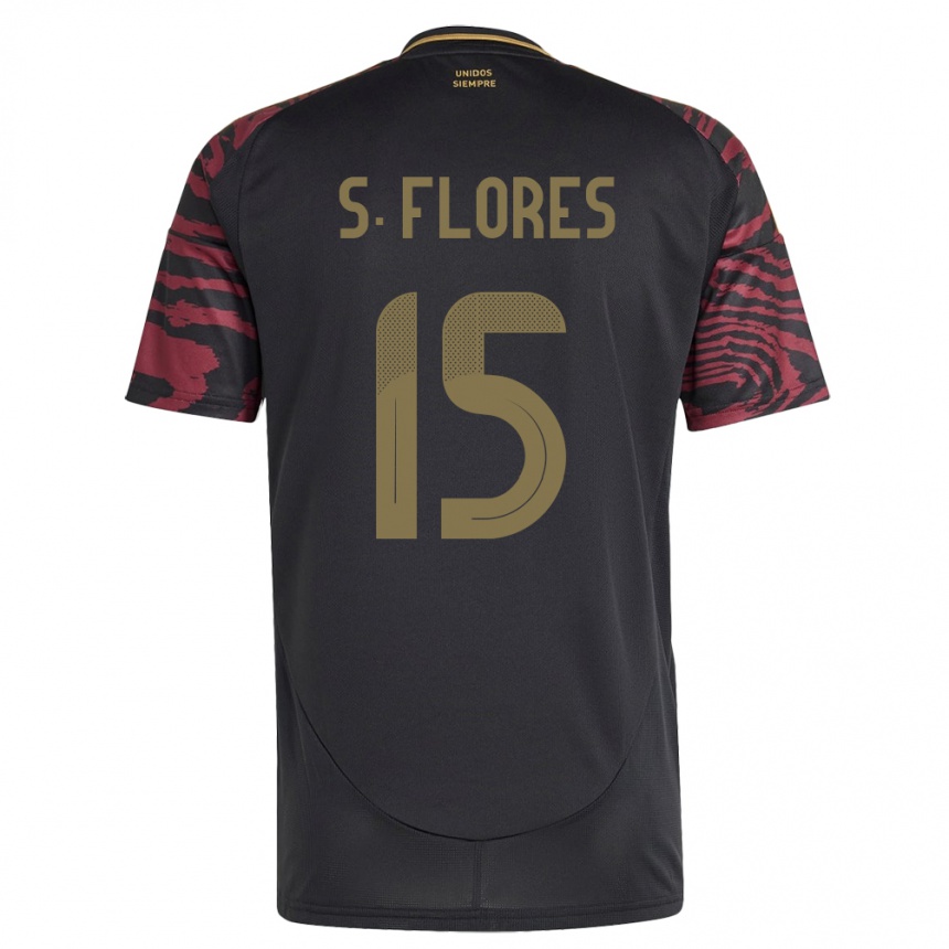 Men Football Peru Scarleth Flores #15 Black Away Jersey 24-26 T-Shirt Australia