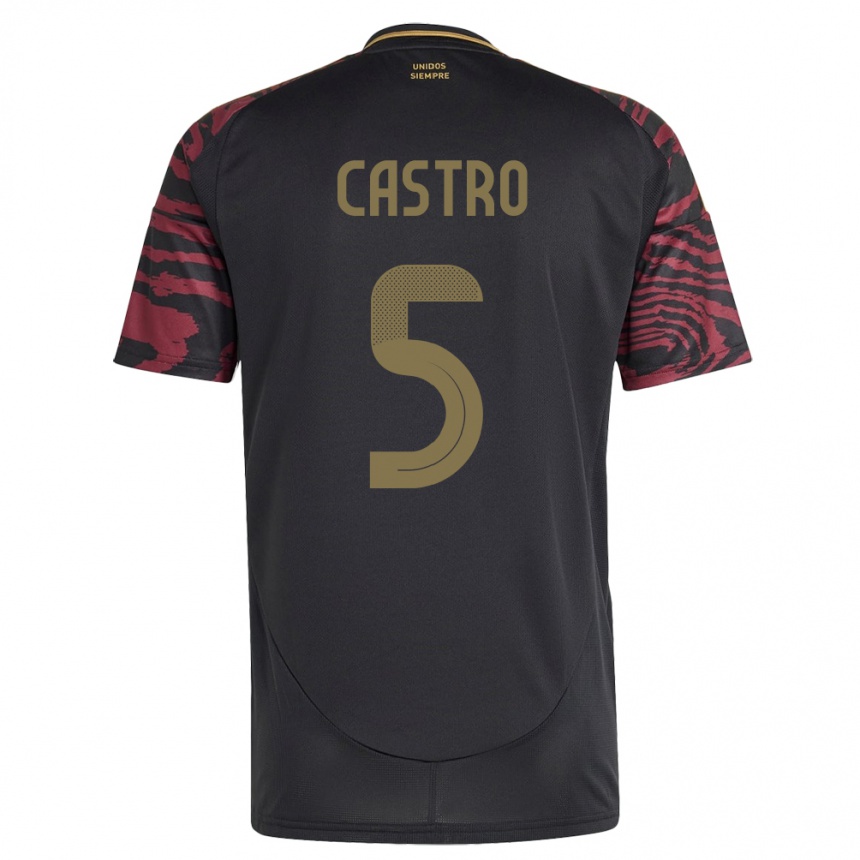 Men Football Peru Rosa Castro #5 Black Away Jersey 24-26 T-Shirt Australia