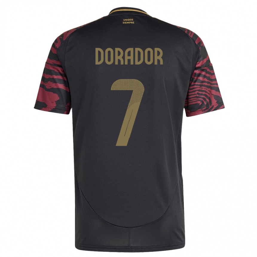 Men Football Peru Sandy Dorador #7 Black Away Jersey 24-26 T-Shirt Australia