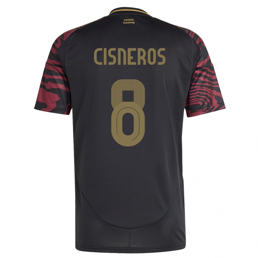 Men Football Peru Geraldine Cisneros #8 Black Away Jersey 24-26 T-Shirt Australia