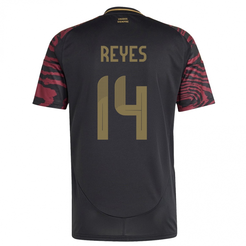 Men Football Peru Alison Reyes #14 Black Away Jersey 24-26 T-Shirt Australia