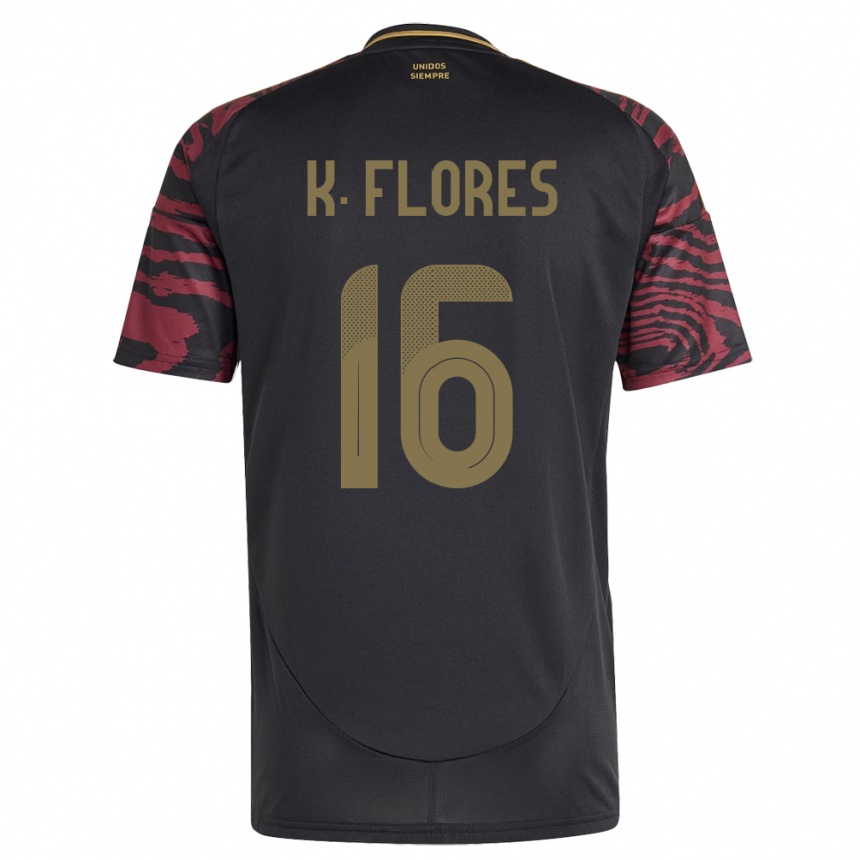 Men Football Peru Kimbherly Flores #16 Black Away Jersey 24-26 T-Shirt Australia