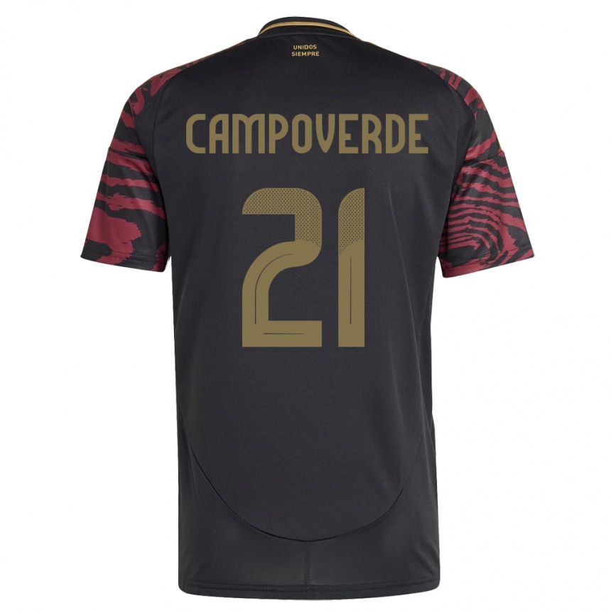 Men Football Peru Luz Campoverde #21 Black Away Jersey 24-26 T-Shirt Australia