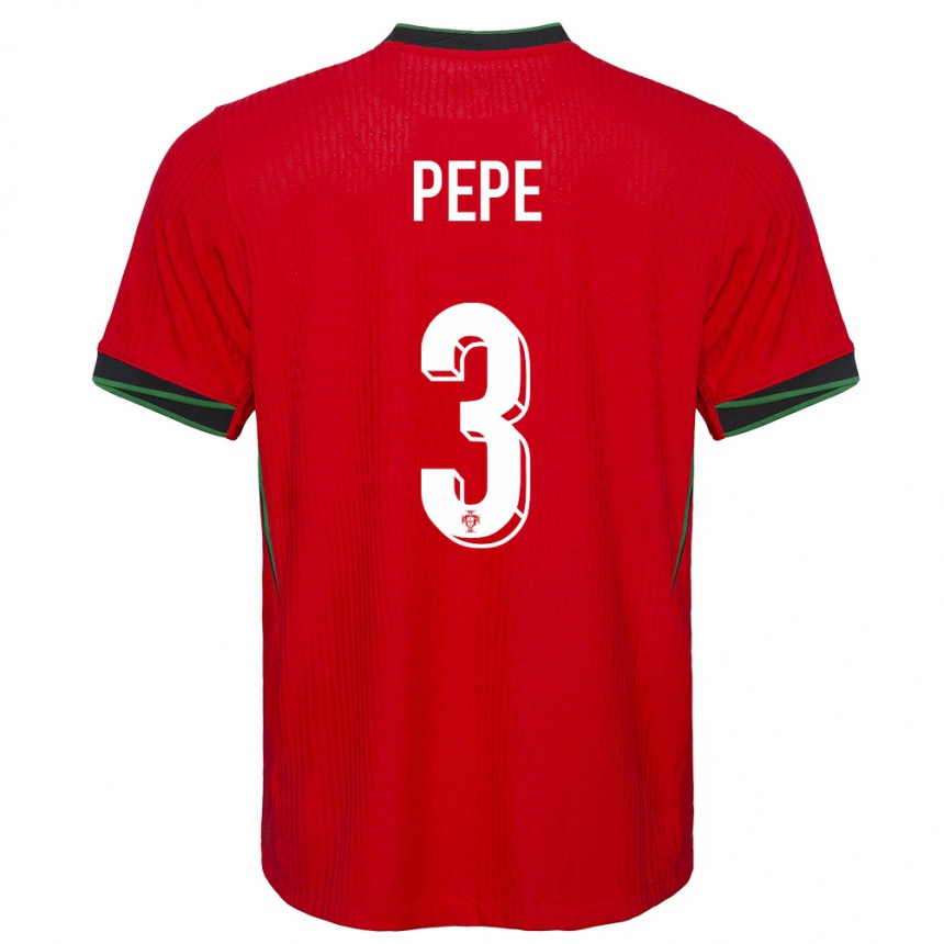 Women Football Portugal Pepe #3 Red Home Jersey 24-26 T-Shirt Australia