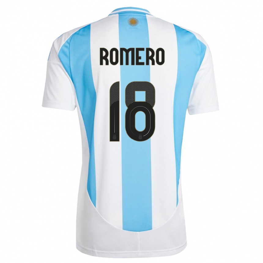 Women Football Argentina Luka Romero #18 White Blue Home Jersey 24-26 T-Shirt Australia