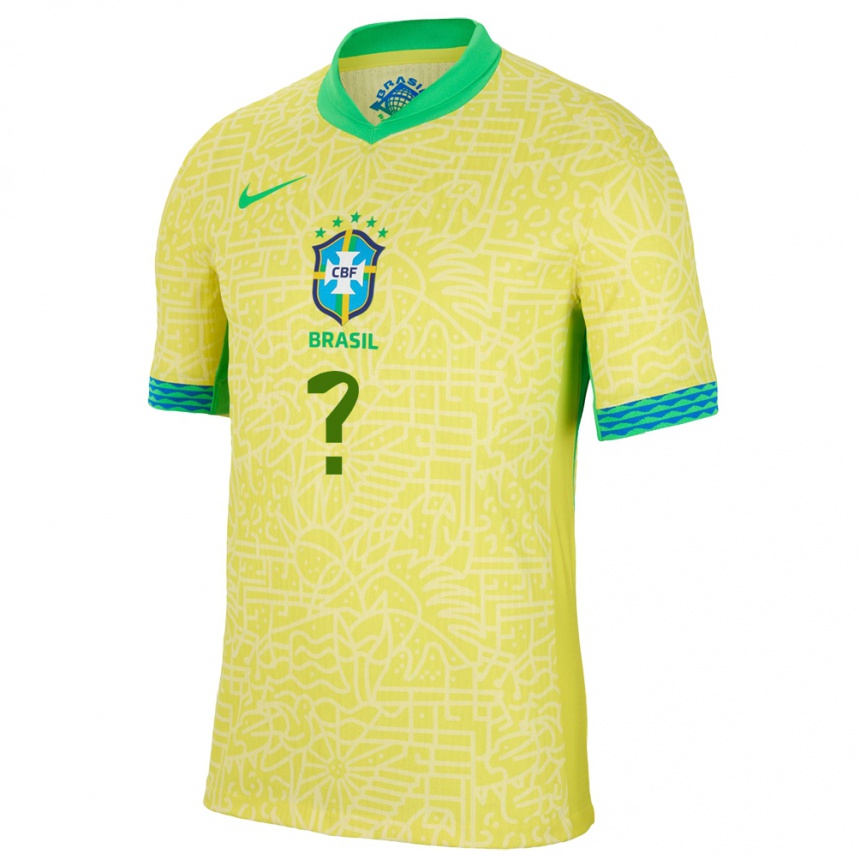 Women Football Brazil Your Name #0 Yellow Home Jersey 24-26 T-Shirt Australia