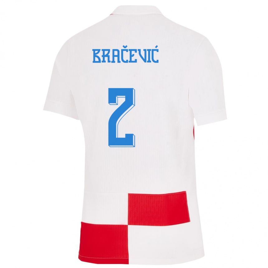 Women Football Croatia Petra Bracevic #2 White Red Home Jersey 24-26 T-Shirt Australia