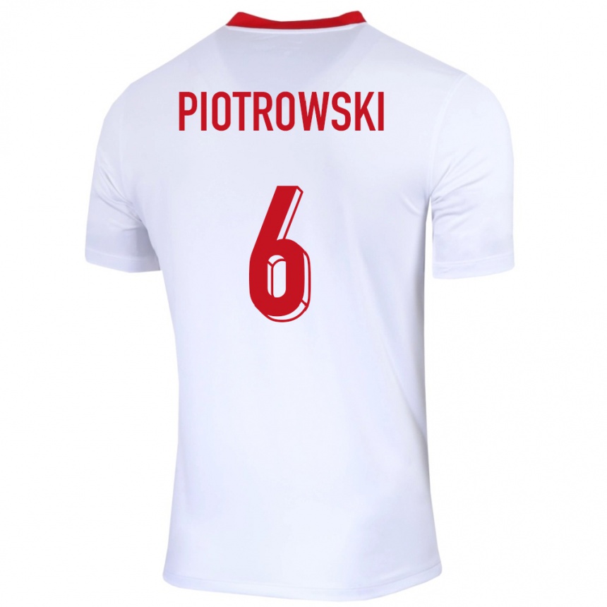 Women Football Poland Jakub Piotrowski #6 White Home Jersey 24-26 T-Shirt Australia