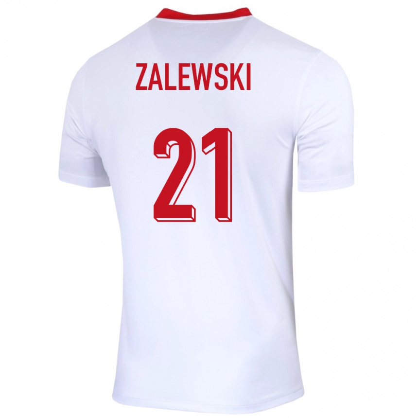 Women Football Poland Nicola Zalewski #21 White Home Jersey 24-26 T-Shirt Australia