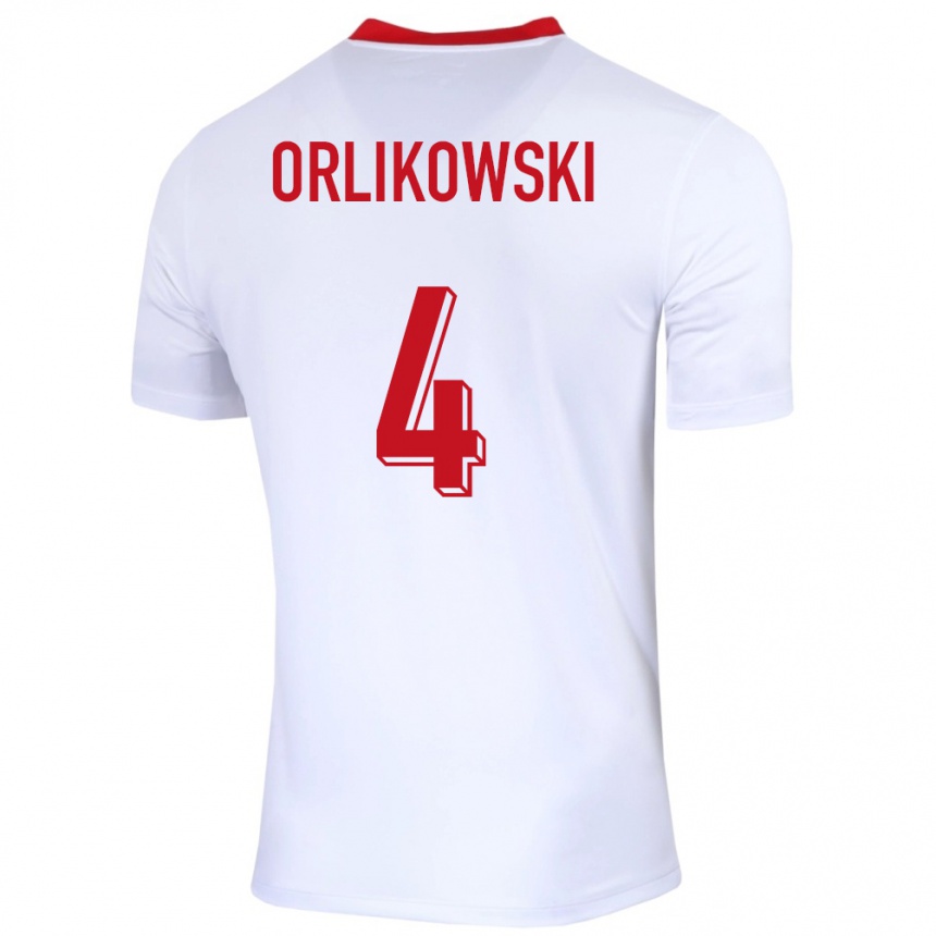 Women Football Poland Igor Orlikowski #4 White Home Jersey 24-26 T-Shirt Australia