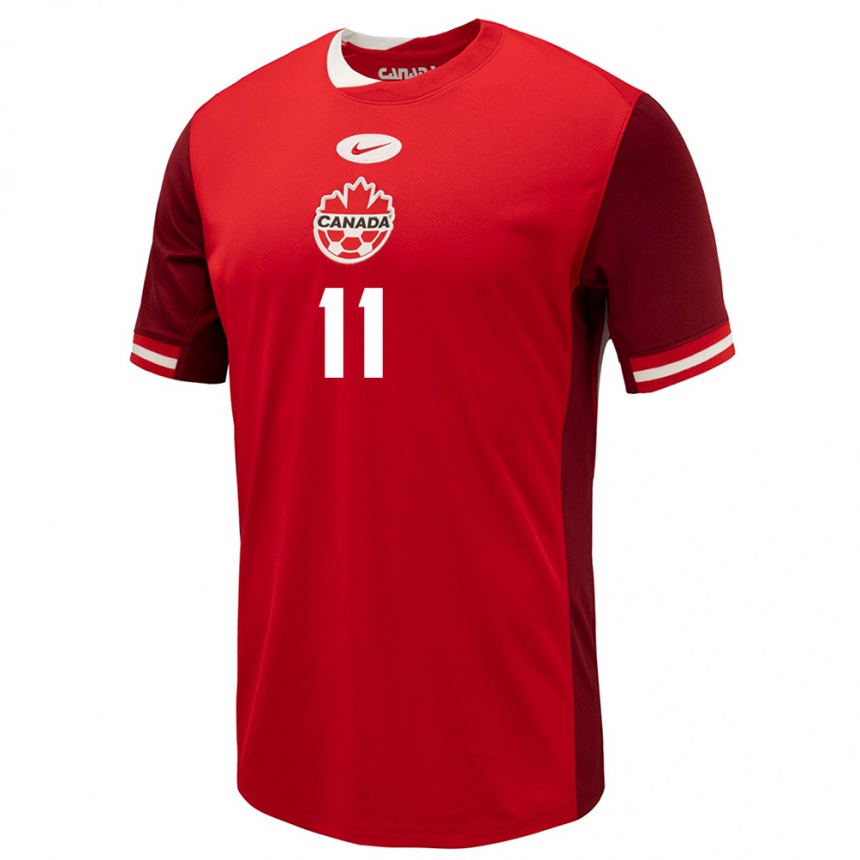 Women Football Canada Desiree Scott #11 Red Home Jersey 24-26 T-Shirt Australia