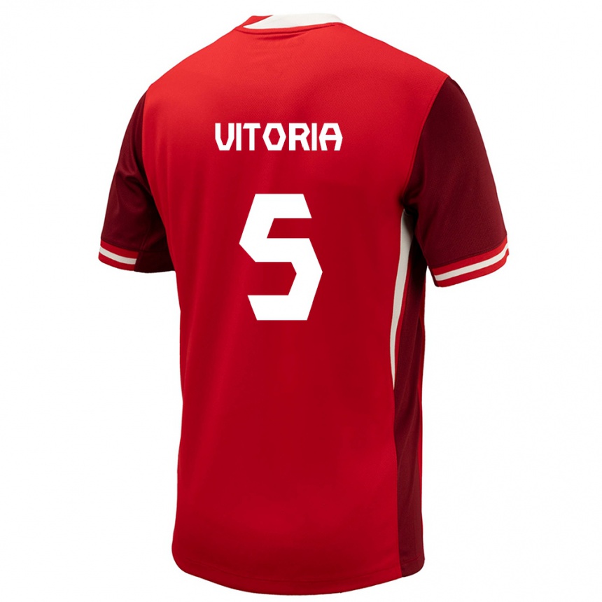 Women Football Canada Steven Vitoria #5 Red Home Jersey 24-26 T-Shirt Australia