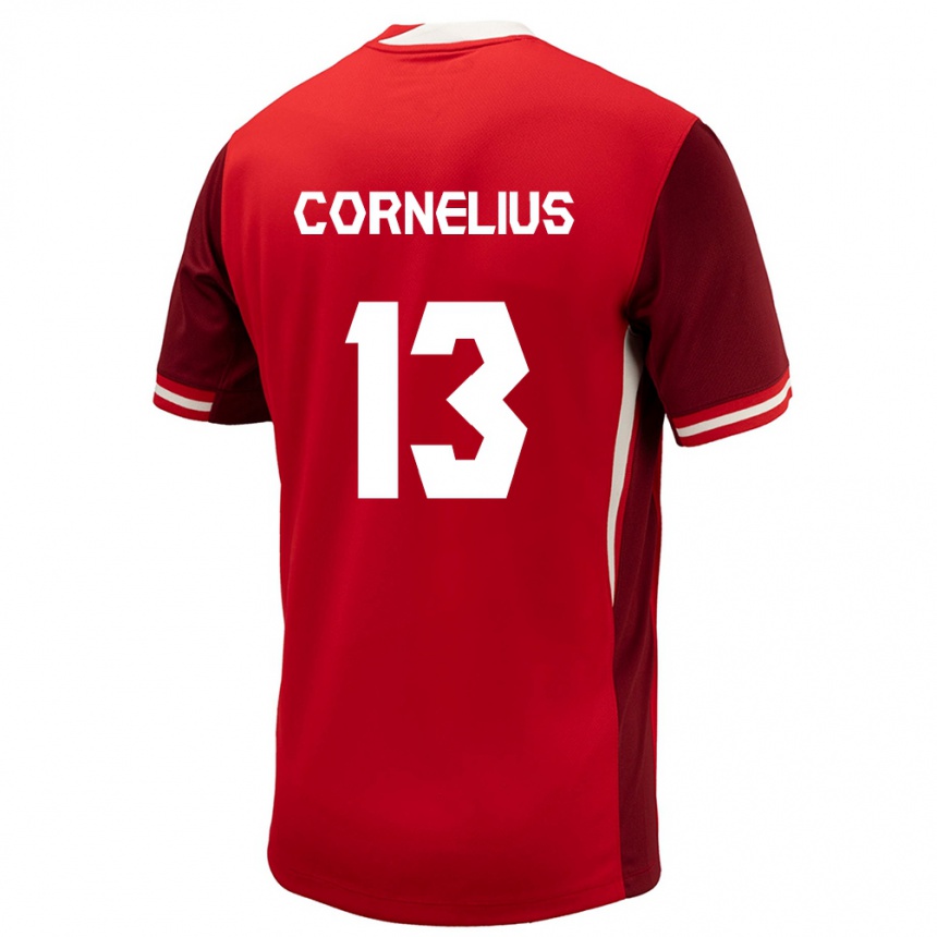 Women Football Canada Derek Cornelius #13 Red Home Jersey 24-26 T-Shirt Australia