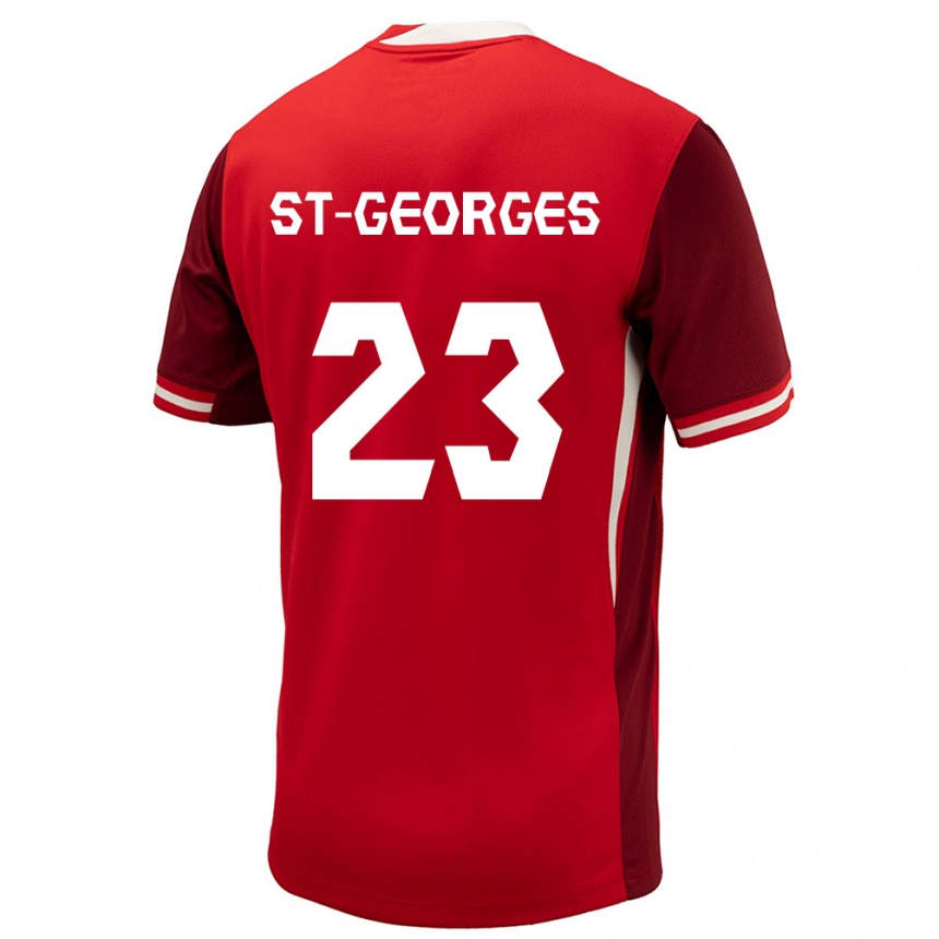 Women Football Canada Bianca St Georges #23 Red Home Jersey 24-26 T-Shirt Australia