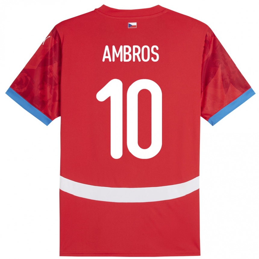 Women Football Czech Republic Lukas Ambros #10 Red Home Jersey 24-26 T-Shirt Australia