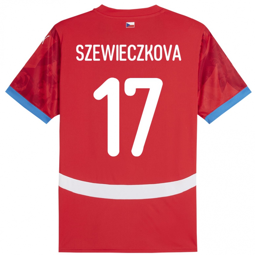 Women Football Czech Republic Tereza Szewieczková #17 Red Home Jersey 24-26 T-Shirt Australia