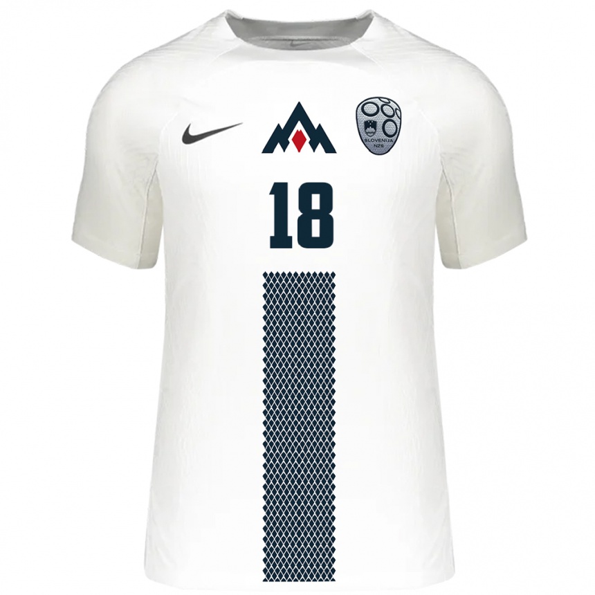 Women Football Slovenia Luka Mlakar #18 White Home Jersey 24-26 T-Shirt Australia