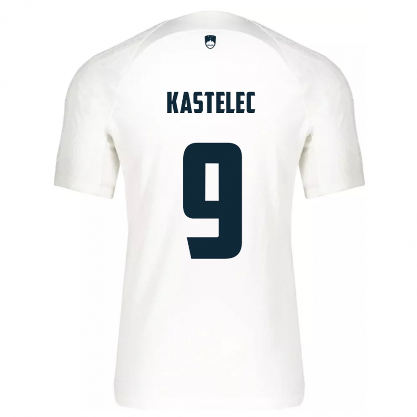 Women Football Slovenia Mirjam Kastelec #9 White Home Jersey 24-26 T-Shirt Australia