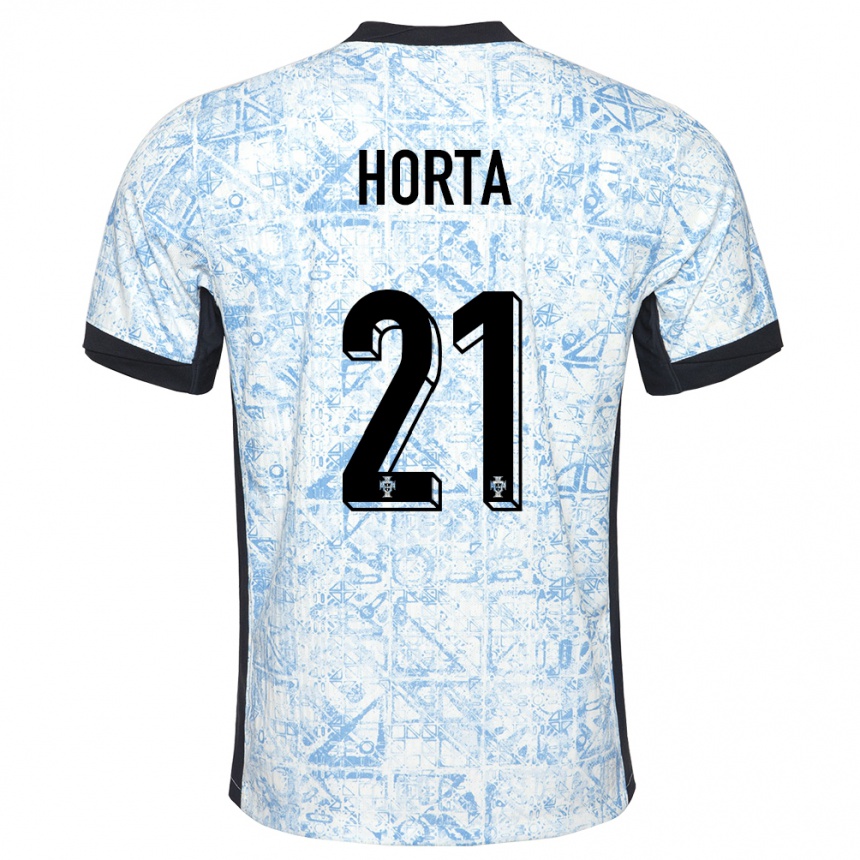 Women Football Portugal Ricardo Horta #21 Cream Blue Away Jersey 24-26 T-Shirt Australia